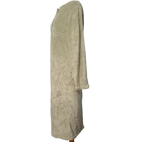 Vintage Oscar Dela Renta Full Zip Night Robe Maxi Mint Green Small/Medium - Picture 5 of 12